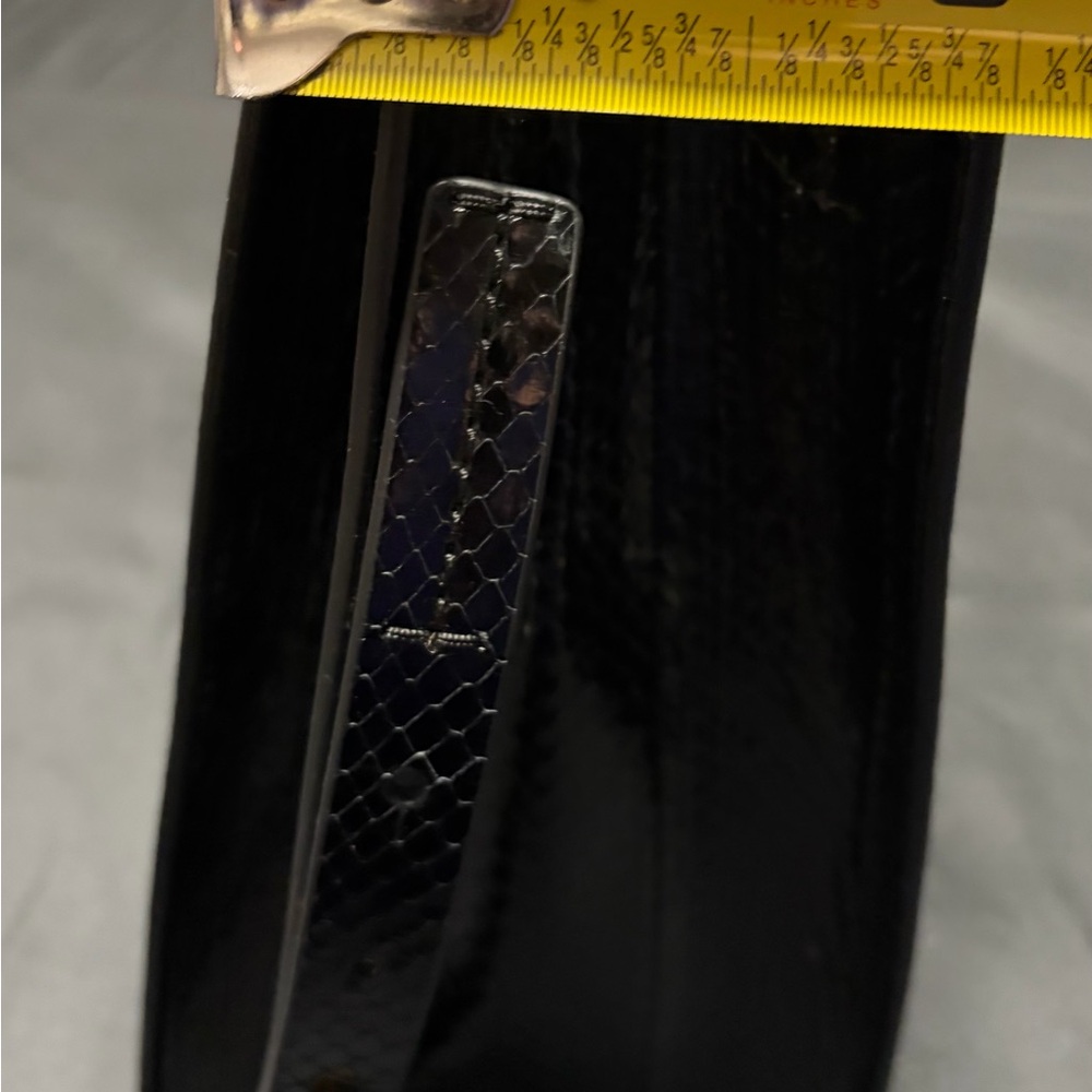 NWT Michael‎ Kors Mercer Black Snakeskin Large Convertible Tote Suede Lining - Picture 12 of 15